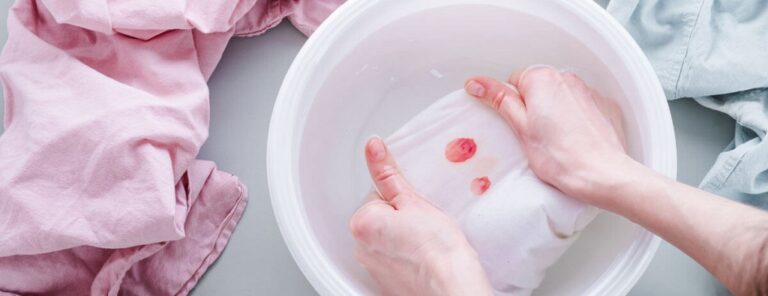How do you remove old dried blood stains