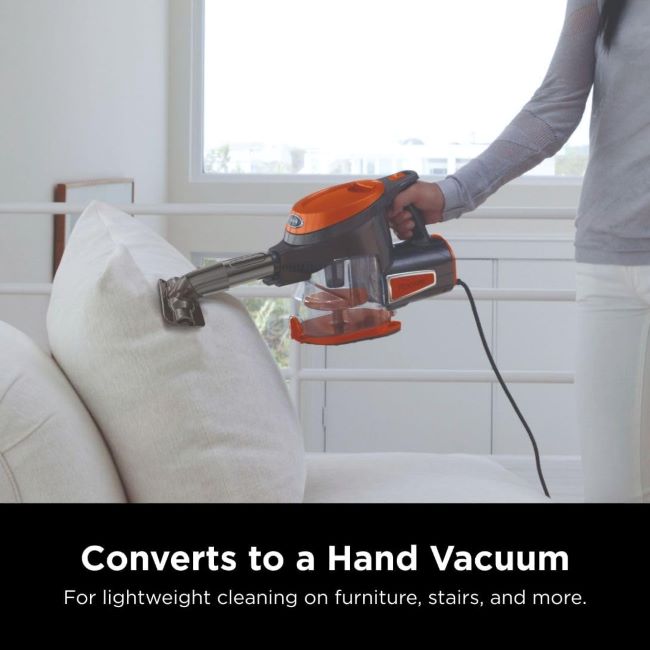 Shark Rocket HV301 bagless vacuum showcasing swivel steering design