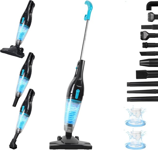 Intercleaner Corded Stick Vacuum – Bagless corded stick vacuum with handheld mode for home cleaning.