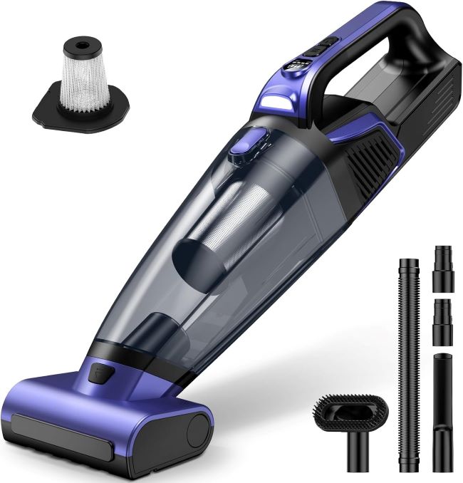 RELIDOL Pet Hair Vacuum – Cordless handheld pet hair vacuum with motorized brush and LED.