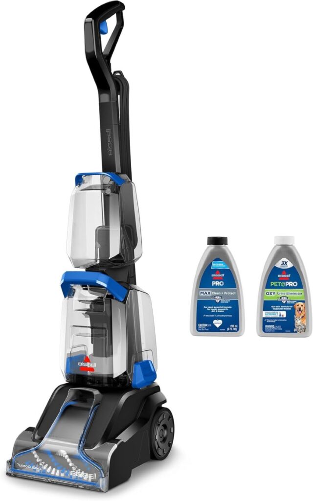 Bissell TurboClean upright carpet cleaner with oxy formula for deep cleaning carpets and removing tough stains