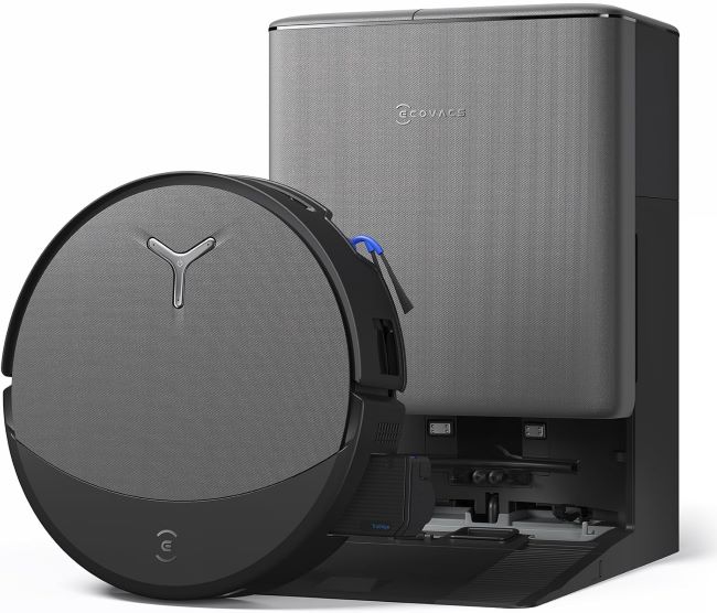ECOVACS DEEBOT T90 PRO OMNI robot vacuum and mop with ultra-powerful suction, self-cleaning roller mop, and smart obstacle avoidance.