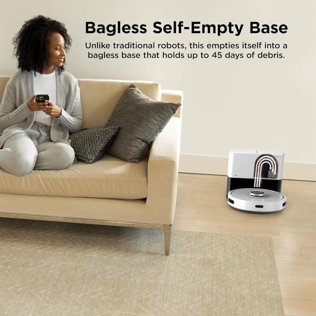 Shark AI Ultra AV2511AE robot vacuum with voice control, matrix clean navigation and XL self-empty base for homes with pets