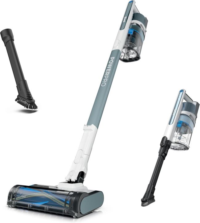 Shark PowerPro Plus cordless vacuum for pet hair with HEPA filter, FloorDetect technology, and strong suction on carpets and hard floors