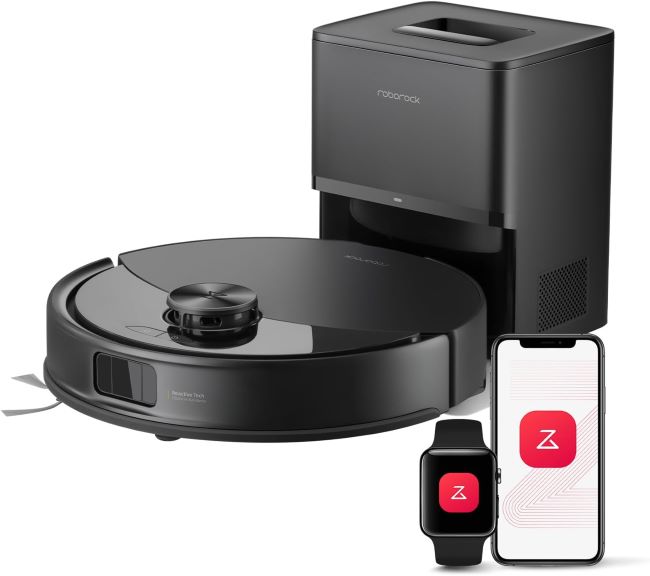roborock Q10 S5+ robot vacuum and mop with sonic mopping, 10000Pa suction, self-emptying base, and obstacle avoidance