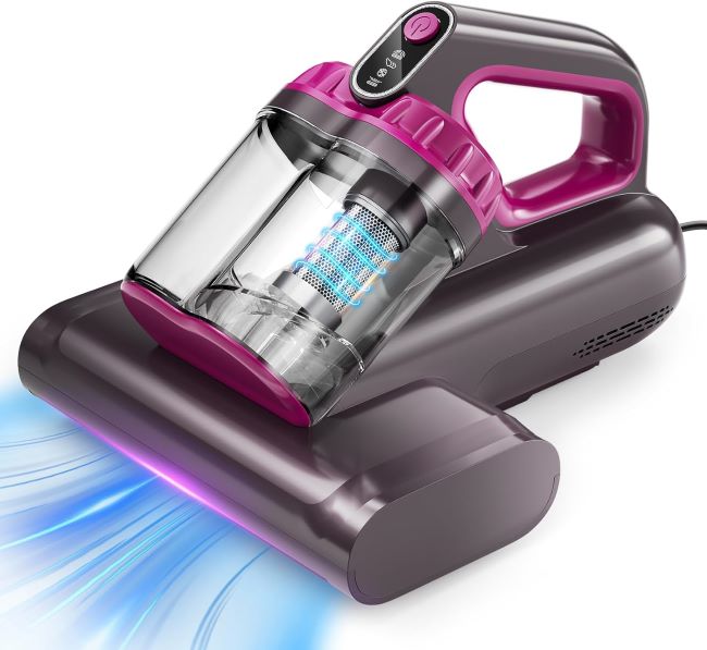BYHUME mattress vacuum cleaner with UV-C light, heated cleaning, and high-speed brushroll for mattresses and sofas