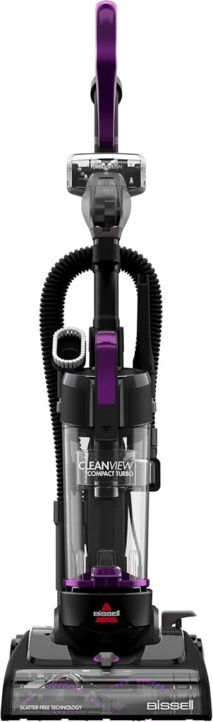 Bissell CleanView Compact Turbo upright vacuum cleaner with powerful suction and compact design for apartments and dorm rooms