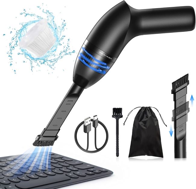 Hayousui mini keyboard vacuum cleaner for laptops and desktops removing crumbs and dust from tight spaces