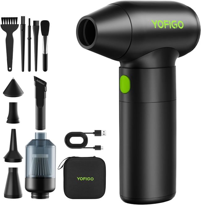 YOFIGO high-speed electric air blower for cleaning camera sensors, drones, lenses, and sensitive electronic devices