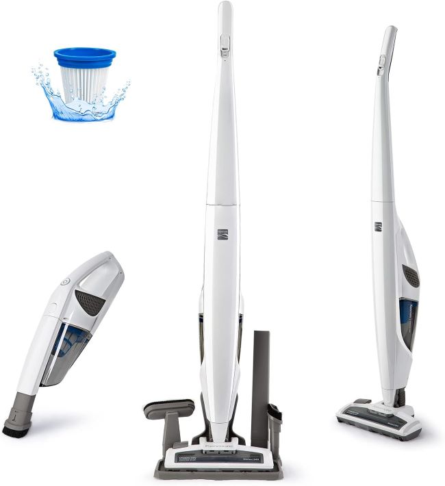 Kenmore DS1030 cordless stick vacuum with LED headlight, 2-speed suction, and handheld conversion for hardwood floors, carpets, and pet hair