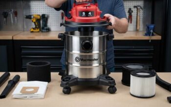 Vacmaster VOC508S Wet Dry Vac assembled for first use