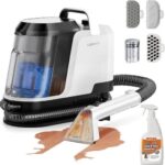 UWANT 18KPa portable carpet spot cleaner resting on living room rug
